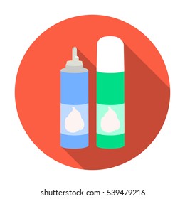 Whipped cream in an aerosol can icon in flat style isolated on white background. Milk product and sweet symbol stock vector illustration.