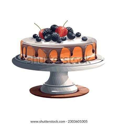 Whipped cream and berries cake over white