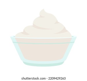 Whipped cream in a bowl illustration