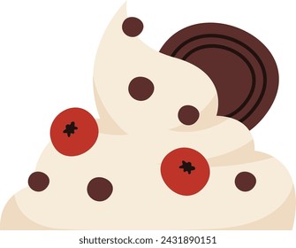 Whipped Cream With Chocolate Vector Illustration