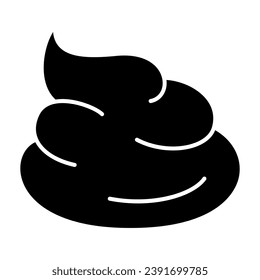 Whipped cream for coffee solid icon, food and beverage concept, foam vector sign on white background, glyph style icon for mobile concept and web design. Vector graphics