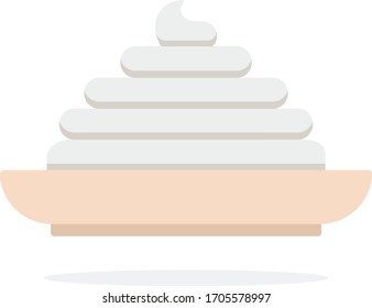 Whipped cream for coffee vector icon flat isolated