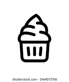 Icono vectorial de cupcakes con crema batida.