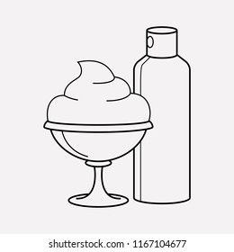Elemento de línea de icono de crema batida. Ilustración vectorial de la línea de icono de crema batida aislada en fondo limpio para el diseño del logotipo de la aplicación móvil web.