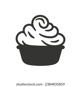 Whipped Cream Icon on White Background - Simple Vector Illustration