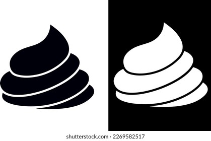 whipped cream icon vector design black and white