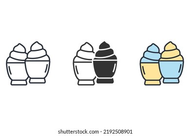 whipped cream icons  symbol vector elements for infographic web