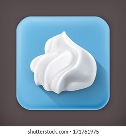 Whipped cream, long shadow vector icon