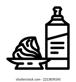 whipped cream milk product line icon vector. whipped cream milk product sign. isolated contour symbol black illustration