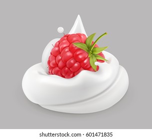 Icono vectorial de crema y frambuesa