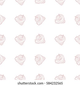 Whipped cream seamless pattern