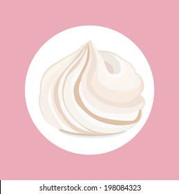 whipped cream swirl isolated flat design