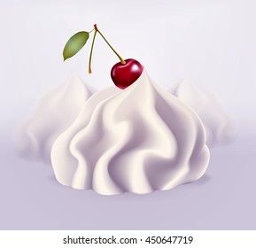 Whipped cream, vector illustration