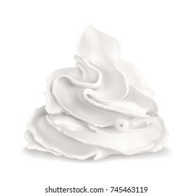 Whipped Cream. Vector Illustration.