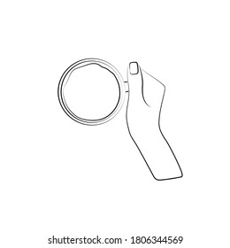 Whipped milk for homemade coffee. Linear icon for packaging. Foam electric mixer. Contour vector illustration, white background