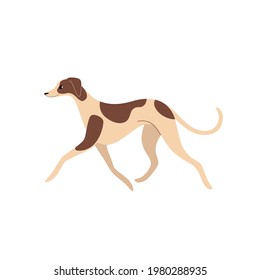 Marioneta. Carácter de perro lindo. Ilustración vectorial en estilo de caricatura para afiche, postal.