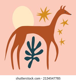 Whippet vector clipart dog sticker. Dogs breed. EPS and JPG illustration. Funky doodle trendy print, colorful handdrawn childish cartoon art. Groovy fauve abstract collage decor elements in authors
