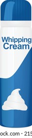Whipping cream bottle. vector illustration