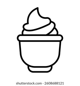 Whipping Cream Vector Line Icon Design