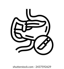 whipple procedure surgery line icon vector. whipple procedure surgery sign. isolated contour symbol black illustration