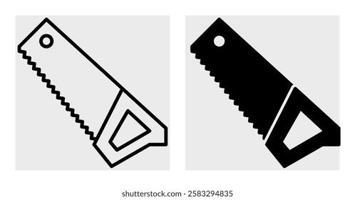 Whipsaw vector icon set in black color. Whipsaw icon with style outline and glyph.