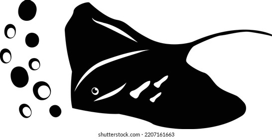 whiptail stingrays Concept, stingarees vector icon design, Aquascaping creature symbol, Aquarium pet Sign, Underwater animal stock illustration,