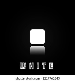 The whire square in the reflection on a black background with a gradient.