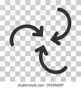 Whirl Arrows icon. Vector illustration style is flat iconic symbol, gray color, transparent background. Designed for web and software interfaces.