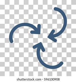 Whirl Arrows icon. Vector illustration style is flat iconic symbol, blue color, transparent background. Designed for web and software interfaces.