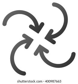 Whirl Arrows vector toolbar icon for software design. Style is a gradient icon symbol on a white background.