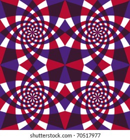 Whirl geometric seamless pattern. Abstract spiral vector background.