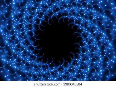 Whirl of particles, glowing lights vortex