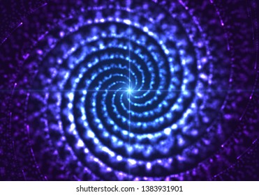 Whirl of particles, glowing lights vortex