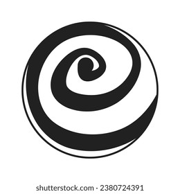 Whirl planet sphere black and white 2D cartoon object. Cosmic globe spiral isolated vector outline item. Sand whirlpool exoplanet. Planetary. Fantasy surface monochromatic flat spot illustration