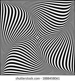Wirbellose Verdrehung Bewegung Illusion in abstraktem op Art Design. Vektorgrafik.
