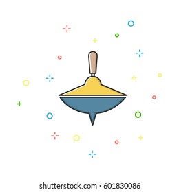 Whirligig color thin line icon.Vector illustration