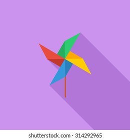Whirligig icon. Flat vector related icon with long shadow for web and mobile applications. It can be used as - logo, pictogram, icon, infographic element. Vector Illustration.