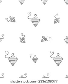 Whirligig Icon Seamless Pattern, Toy Vector Art Illustration