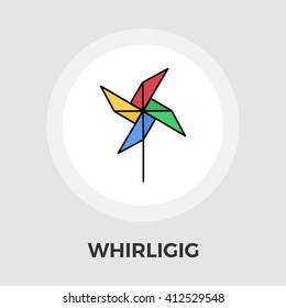 Whirligig icon vector. Flat icon isolated on the white background. Editable EPS file. Vector illustration.