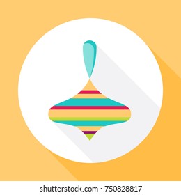 Whirligig. Icon vector with long shadow. Flat design style.