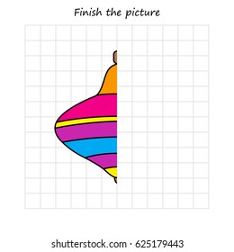 Whirligig toy copy and coloring the picture, educational game for preschool
,children (kids). Complete the picture