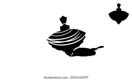 Whirligig toy silhouette , high quality vector