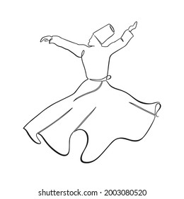 Whirling Dervish in one continuous line