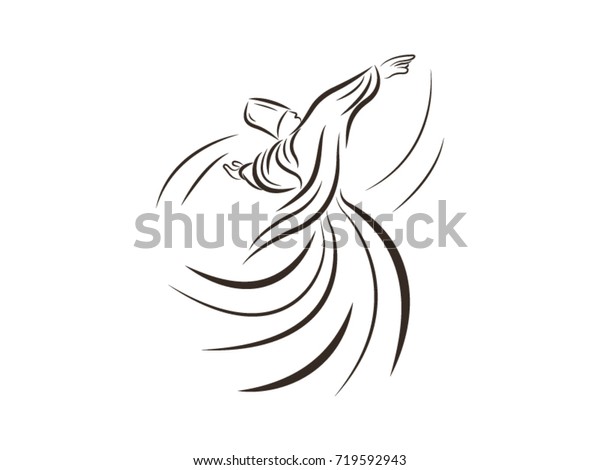 whirling dervish vector\
drawing