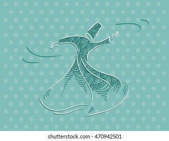 whirling dervish vector illustration