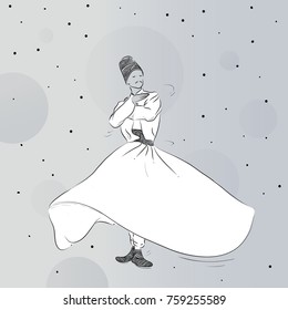 Whirling dervish vector illustration