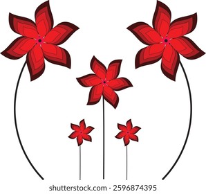 Whirling Petals Dancing in Crimson Bloom