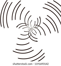 Whirlpool lines on a white background