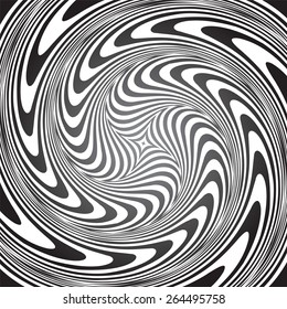 Ilusión del movimiento de remolinos. Arte vectorial.