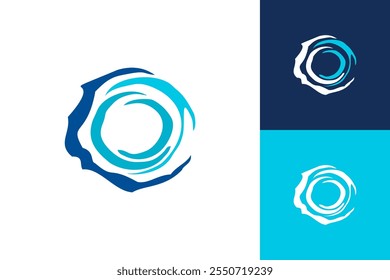 Whirlpool Wasserkreis Logo Symbol abstrakter Wirbel Element blau Vektor